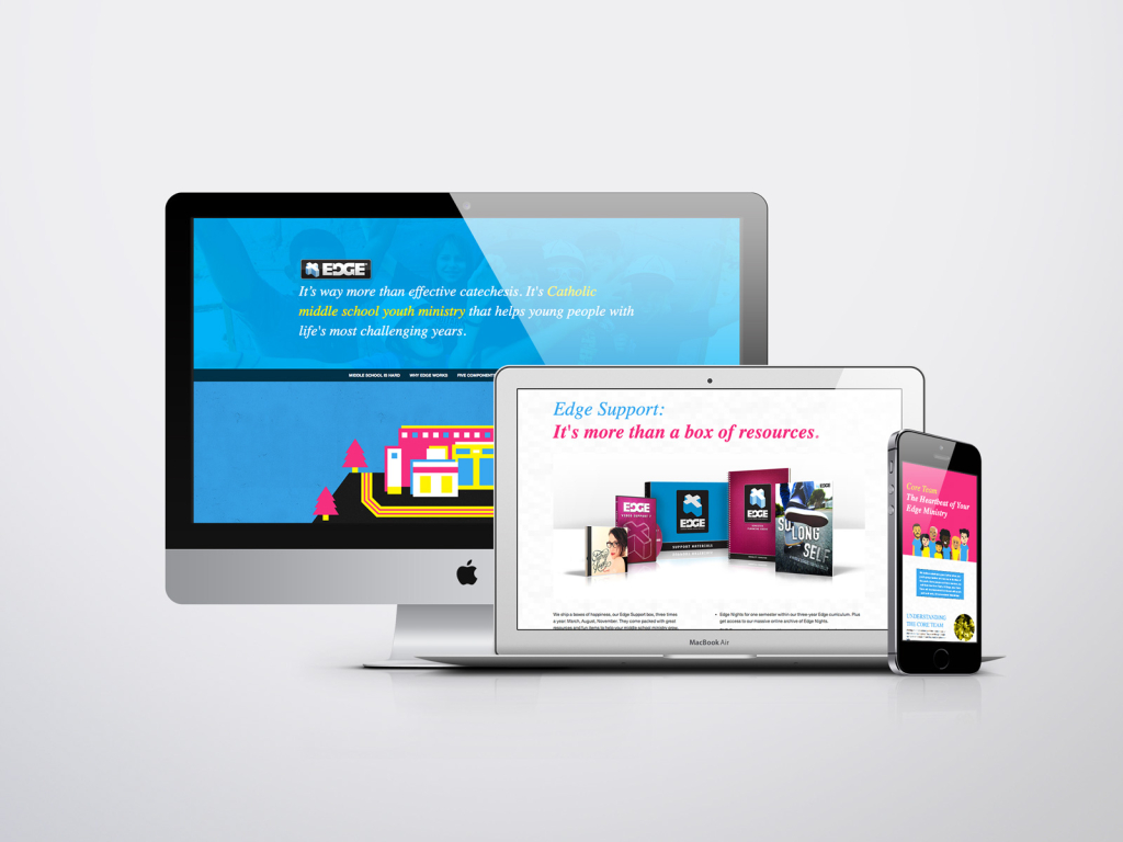 Branding System, Marketing Website, Stationery Set, Edge, Catholic Middle School Ministry